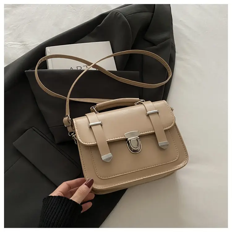Korean Style Brown Square Shoulder Bag for Women — feature 17