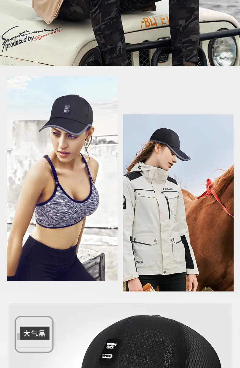 Men's Grey Waffle Cap with Net Back — feature 13