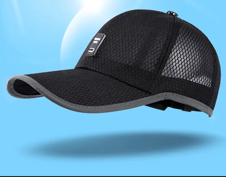Men's Grey Waffle Cap with Net Back — feature 4