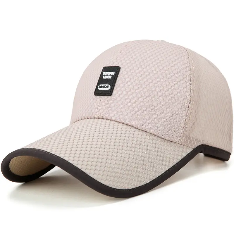 Men's Grey Waffle Cap with Net Back - Image 2