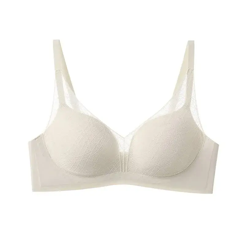 Lace Hollow Push Up Bra Deep V Mulberry Silk - Image 2