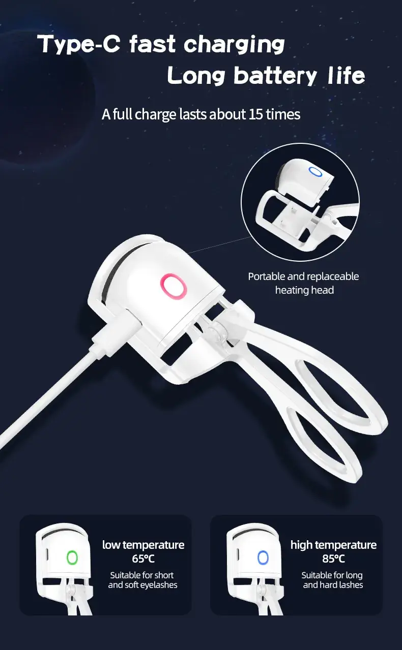 Cross-border Mini Electric Eyelash Curler with Temperature Control — feature 3