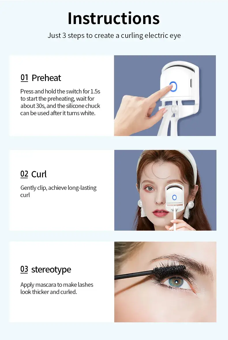 Cross-border Mini Electric Eyelash Curler with Temperature Control — feature 8