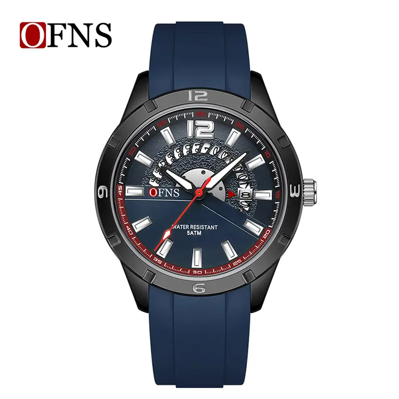Oufani Black Silicone Large Dial Watch for Men Women - Image 7