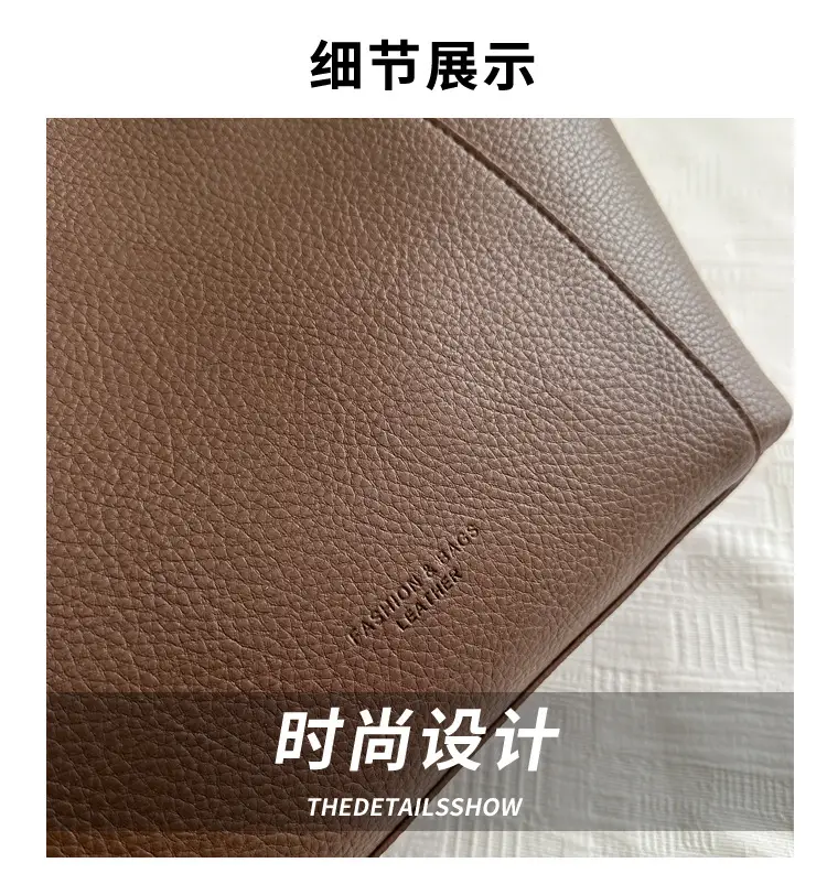 Large Capacity Soft Leather Tote Bag Beige 2024 — feature 3