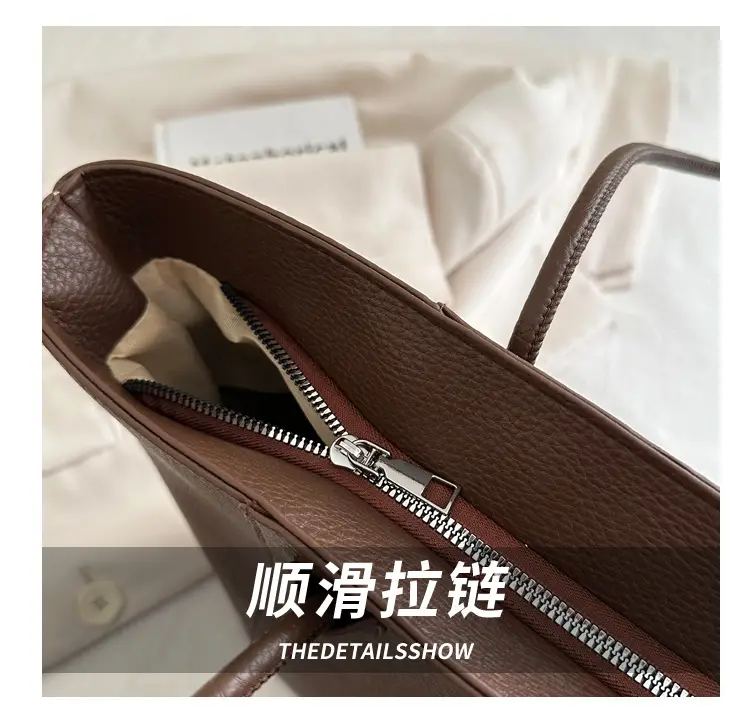Large Capacity Soft Leather Tote Bag Beige 2024 — feature 5