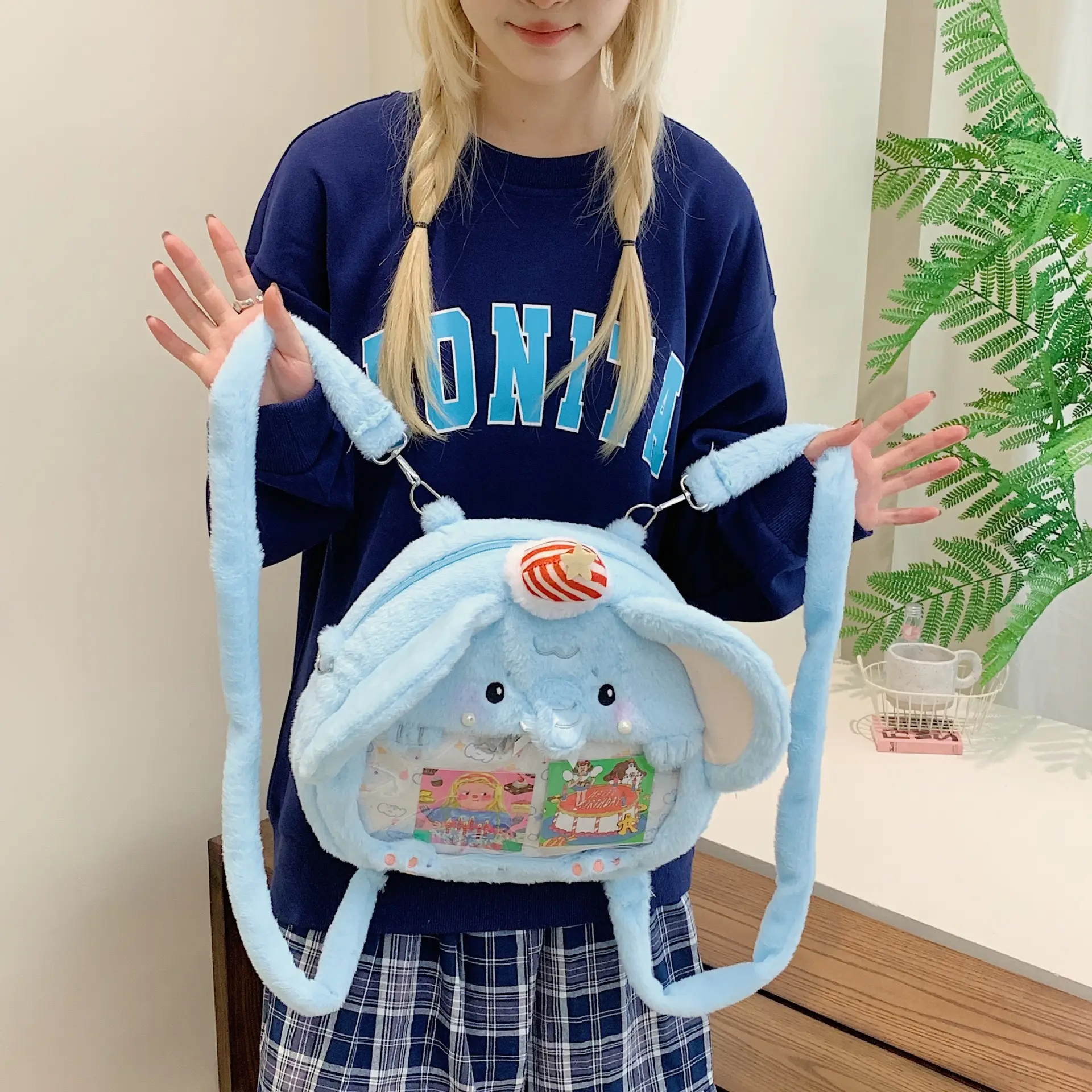 Cute Cartoon Plush Animal Backpack for Girls - Image 5