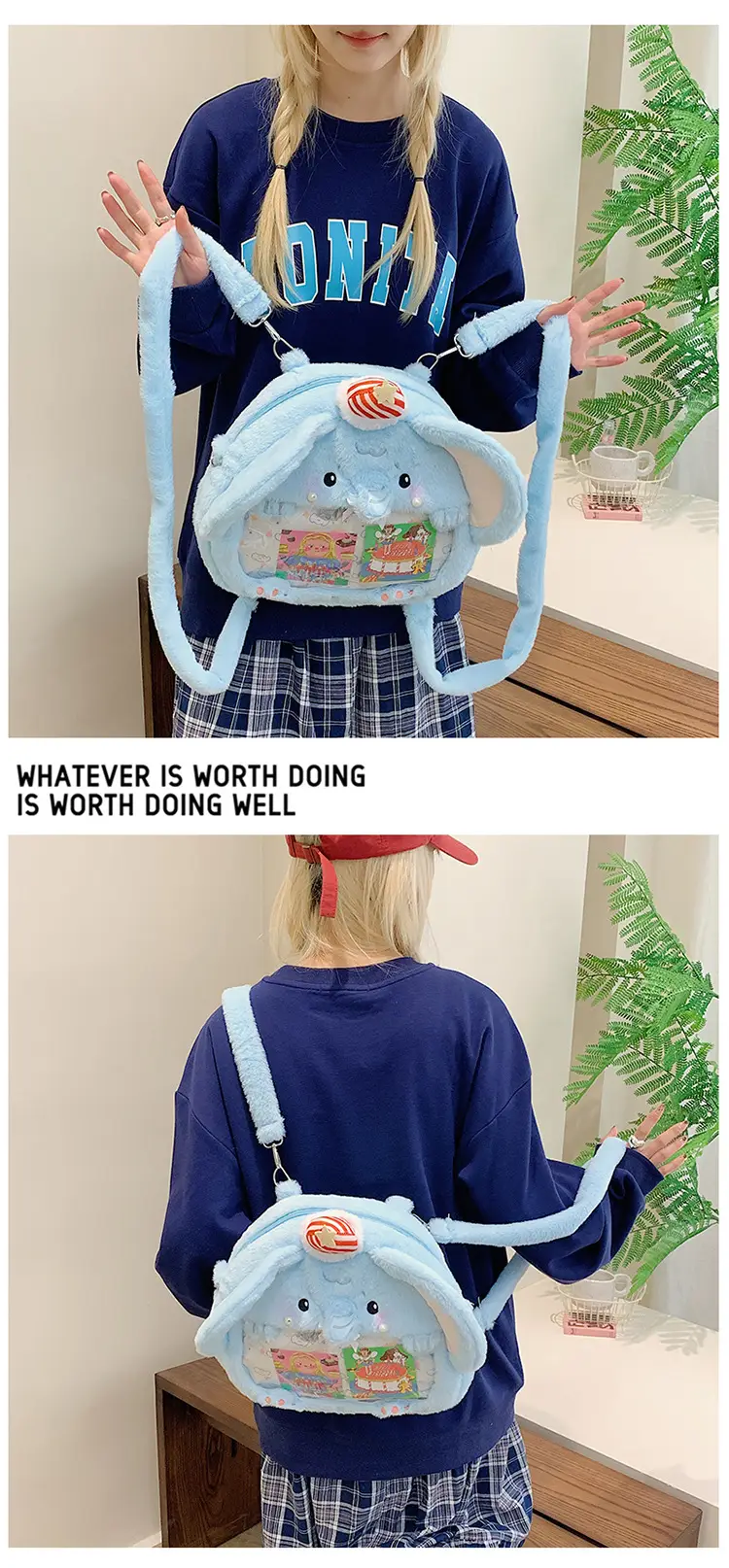 Cute Cartoon Plush Animal Backpack for Girls — feature 12