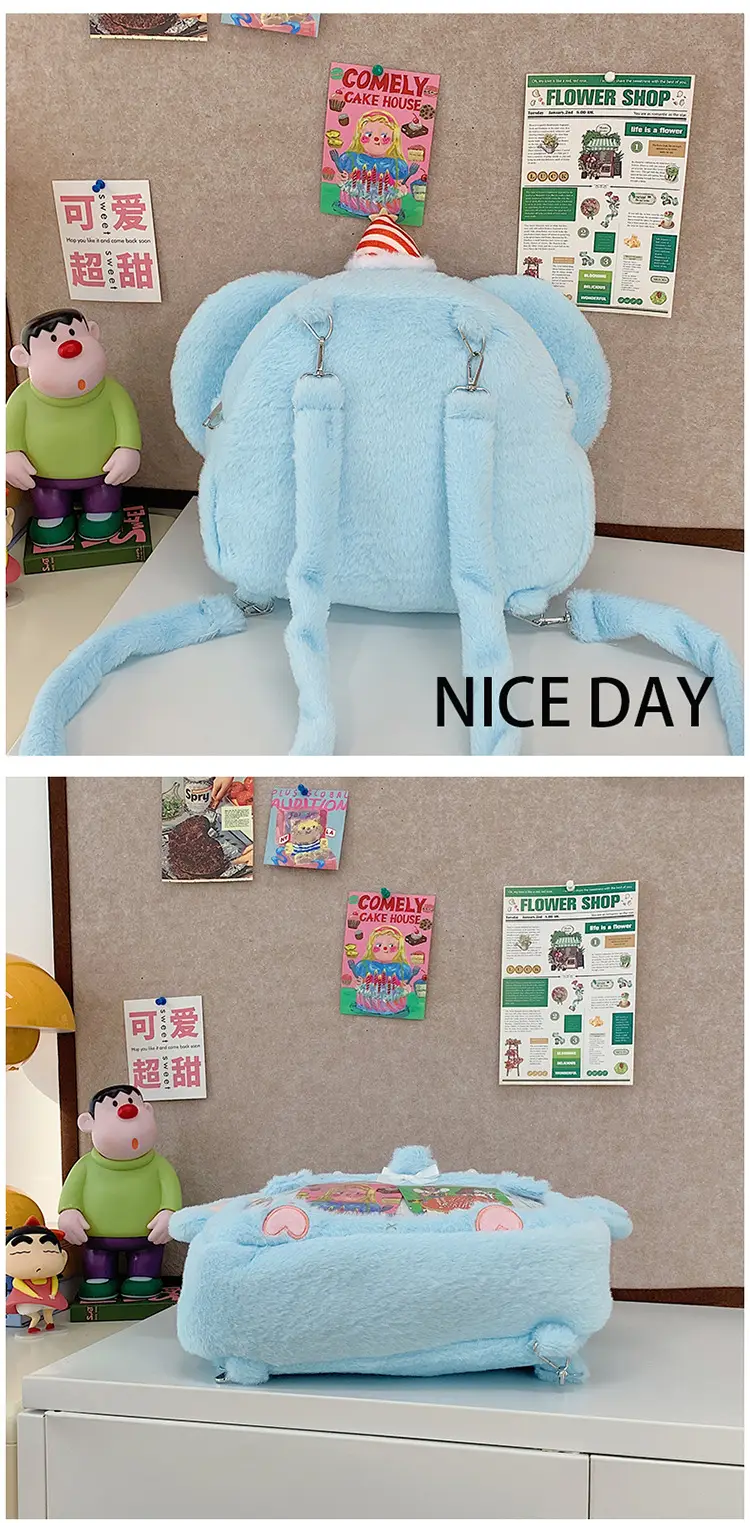Cute Cartoon Plush Animal Backpack for Girls — feature 27