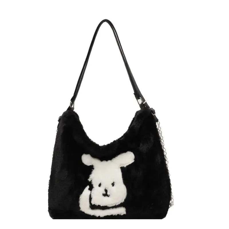 Cute Cartoon Fur Rabbit Shoulder Bag for Women - Image 8