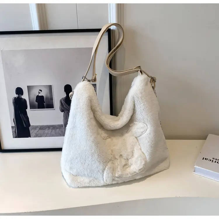 Cute Cartoon Fur Rabbit Shoulder Bag for Women — feature 12
