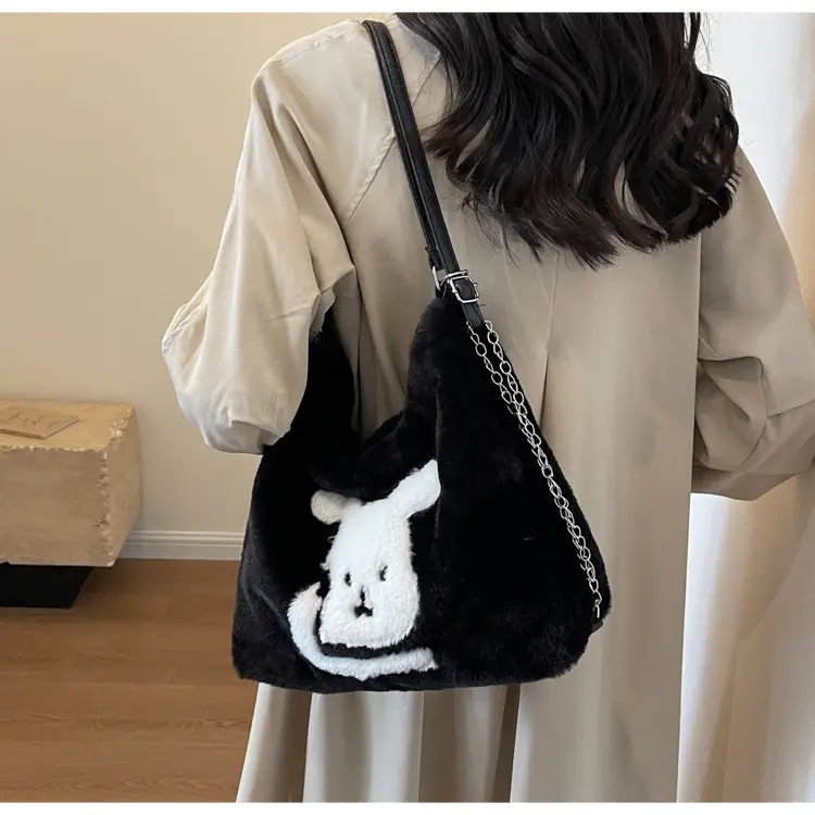 Cute Cartoon Fur Rabbit Shoulder Bag for Women — feature 13