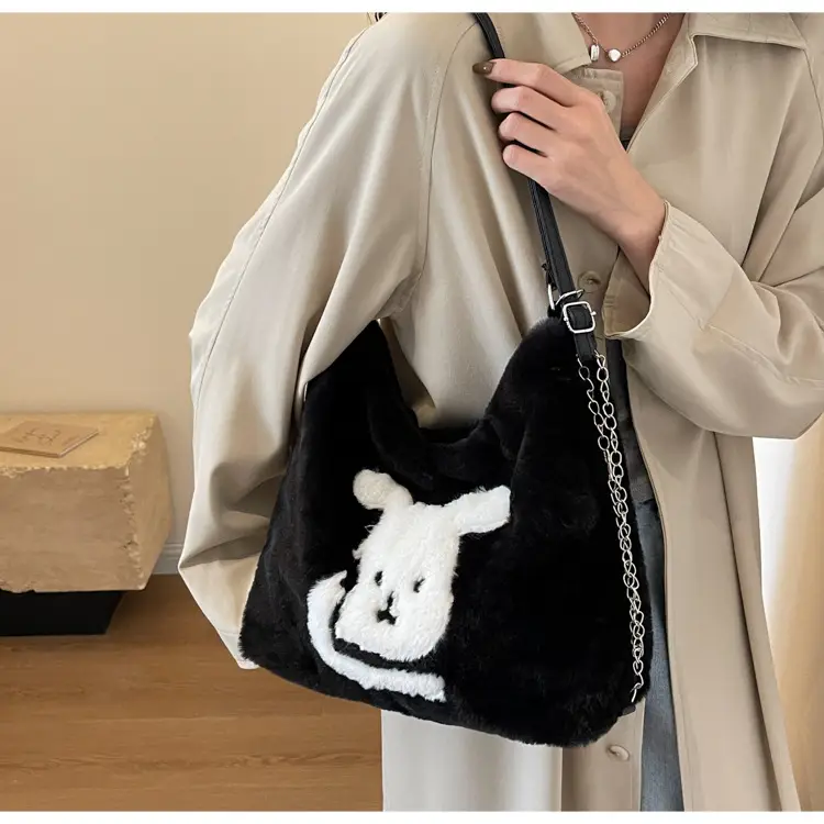 Cute Cartoon Fur Rabbit Shoulder Bag for Women — feature 15