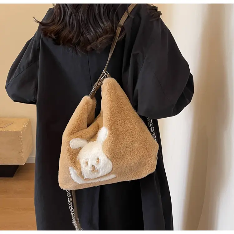 Cute Cartoon Fur Rabbit Shoulder Bag for Women — feature 16