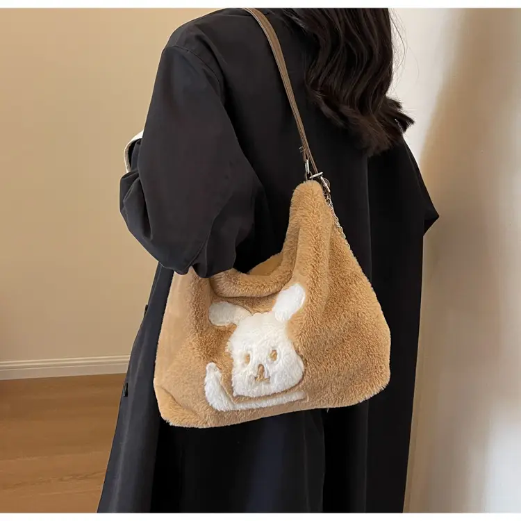 Cute Cartoon Fur Rabbit Shoulder Bag for Women — feature 18