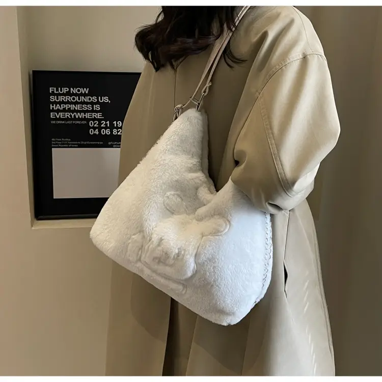 Cute Cartoon Fur Rabbit Shoulder Bag for Women — feature 21