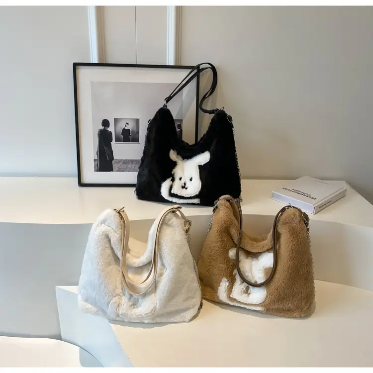 Cute Cartoon Fur Rabbit Shoulder Bag for Women — feature 9