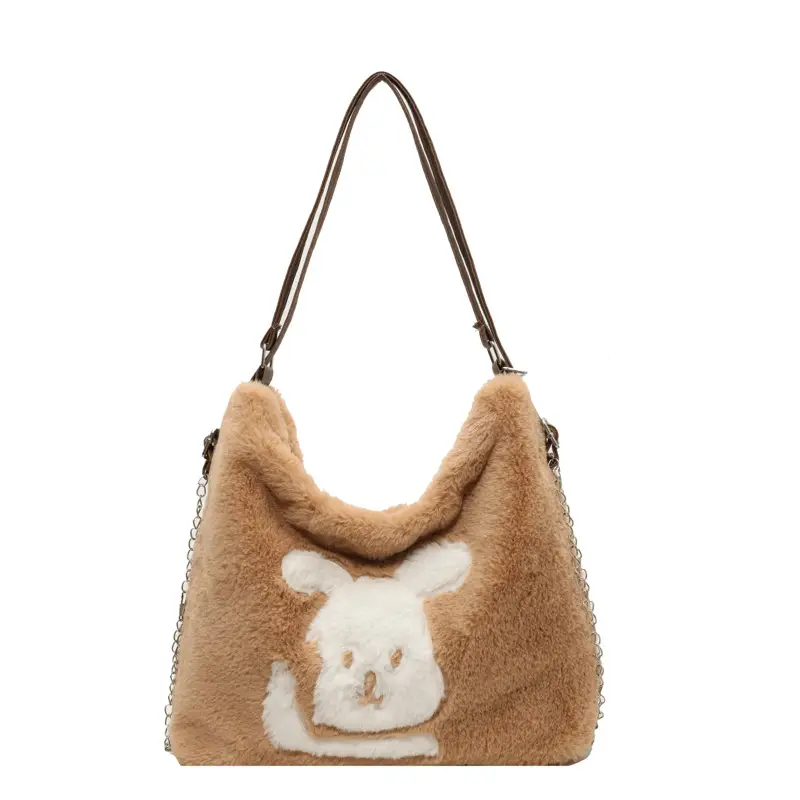 Cute Cartoon Fur Rabbit Shoulder Bag for Women - Image 2
