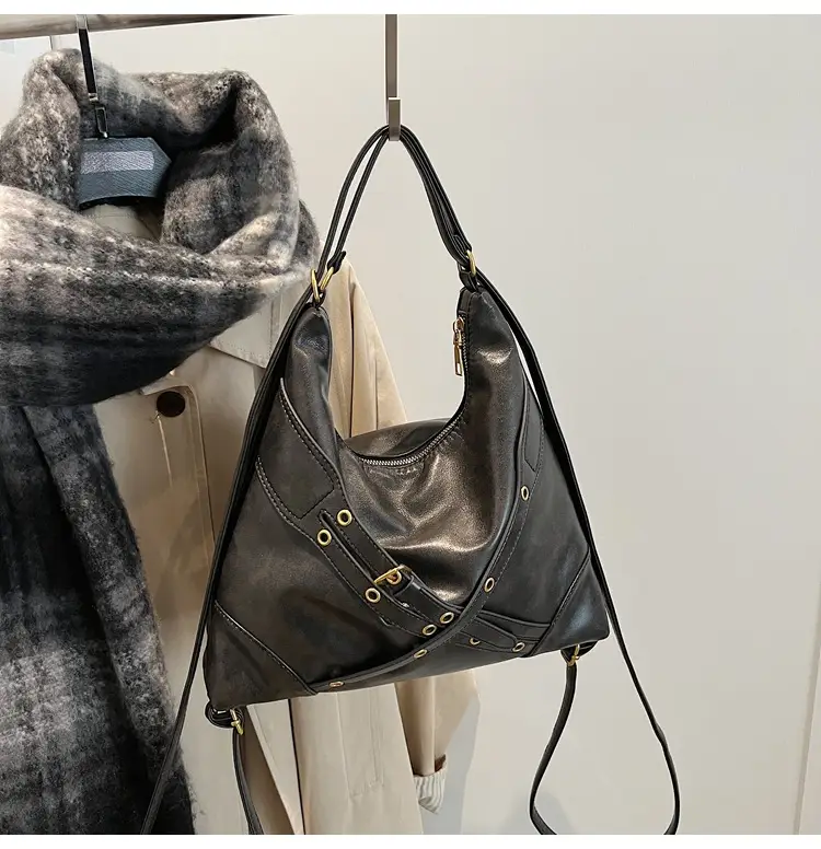 Women's Retro Brown Shoulder Backpack 2024 New Commuter Tote — feature 21