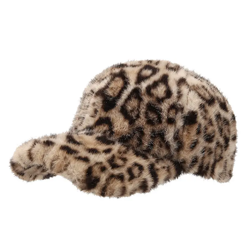 Leopard Plush Cap for Women Men Winter Warm Outdoor - Image 7
