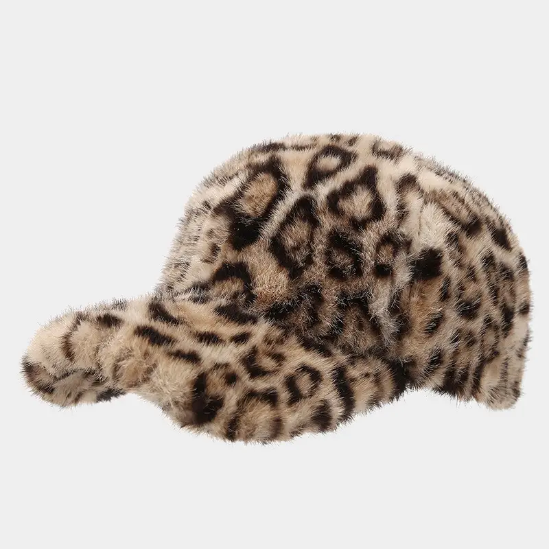 Leopard Plush Cap for Women Men Winter Warm Outdoor — feature 5