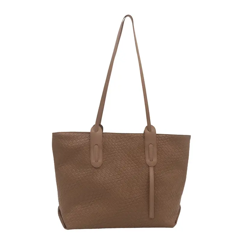 Women's Large Capacity Tote Bag with Woven Pattern - Image 10