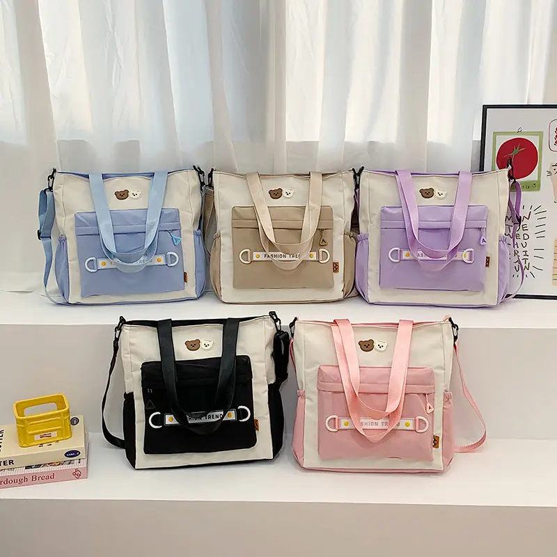 Women's Harajuku Style Shoulder Bag with Front Pocket & Adjustable Strap - Image 6