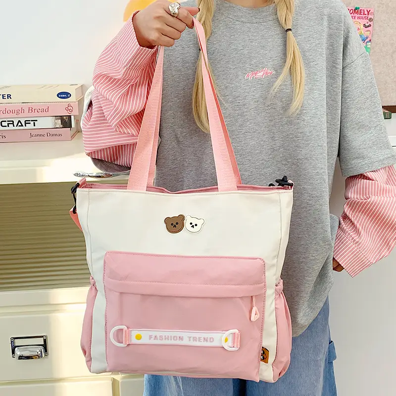 Women's Harajuku Style Shoulder Bag with Front Pocket & Adjustable Strap - Image 8