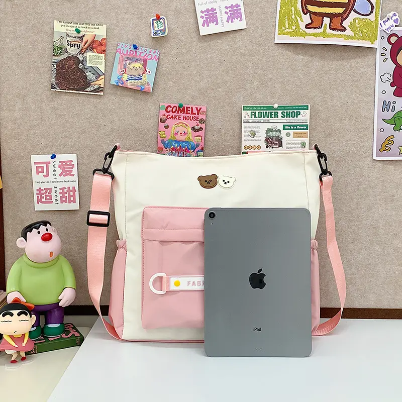 Women's Harajuku Style Shoulder Bag with Front Pocket & Adjustable Strap - Image 9