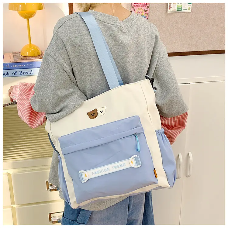 Women's Harajuku Style Shoulder Bag with Front Pocket & Adjustable Strap — feature 16