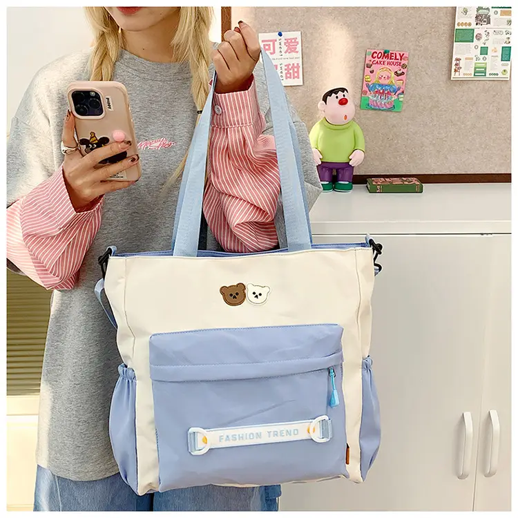 Women's Harajuku Style Shoulder Bag with Front Pocket & Adjustable Strap — feature 18