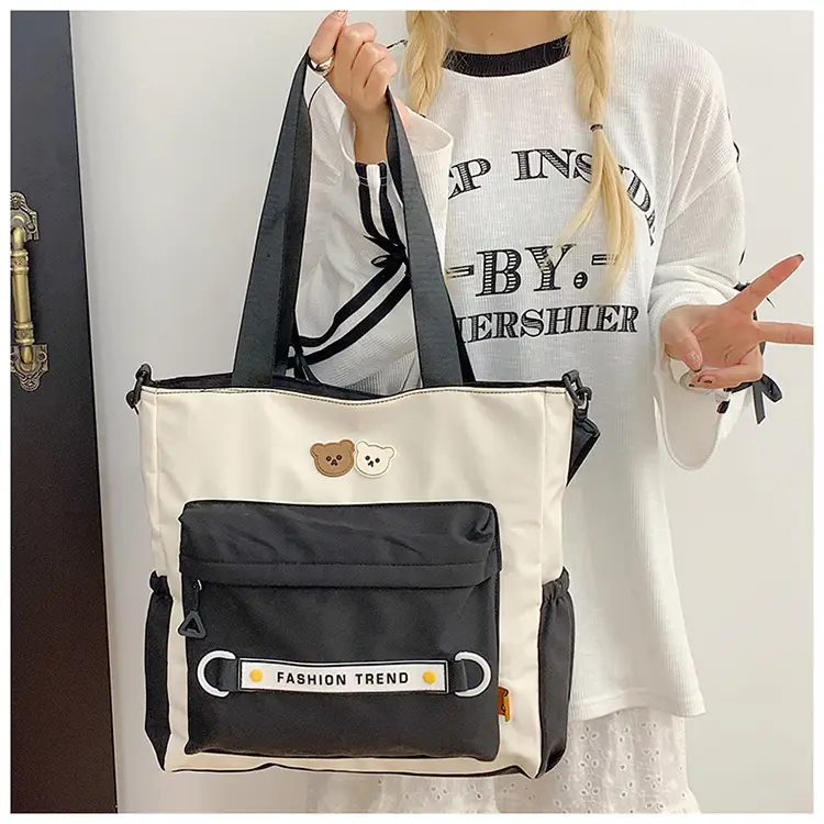 Women's Harajuku Style Shoulder Bag with Front Pocket & Adjustable Strap — feature 22