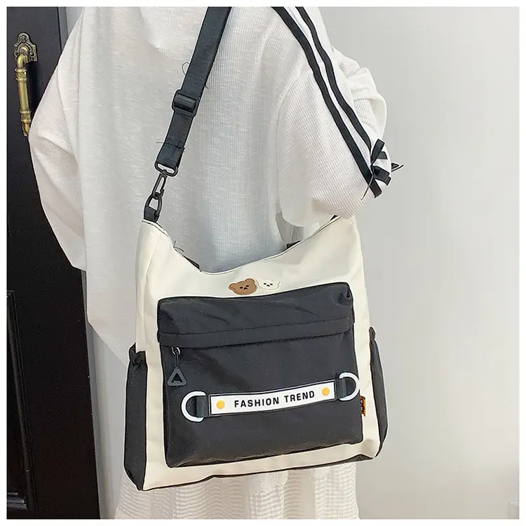 Women's Harajuku Style Shoulder Bag with Front Pocket & Adjustable Strap — feature 23