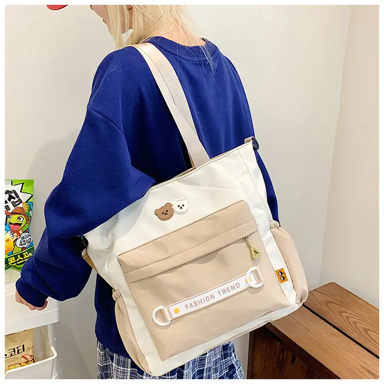 Women's Harajuku Style Shoulder Bag with Front Pocket & Adjustable Strap — feature 25