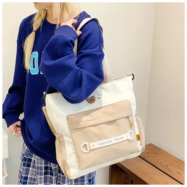 Women's Harajuku Style Shoulder Bag with Front Pocket & Adjustable Strap — feature 26