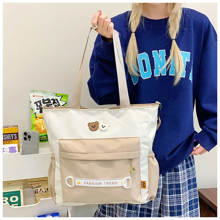 Women's Harajuku Style Shoulder Bag with Front Pocket & Adjustable Strap — feature 27