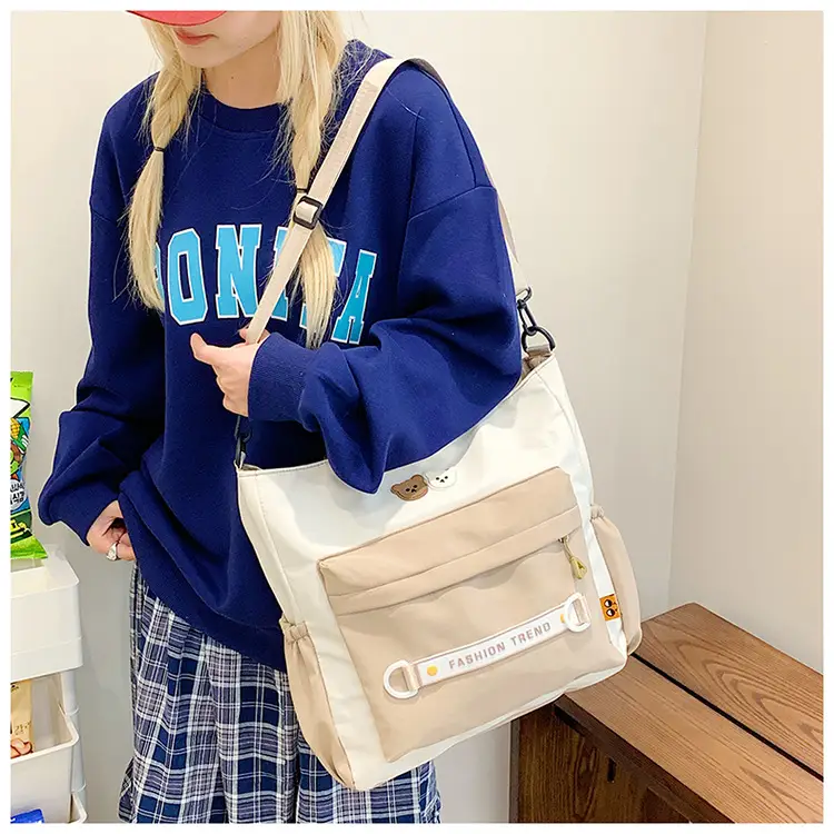 Women's Harajuku Style Shoulder Bag with Front Pocket & Adjustable Strap — feature 29