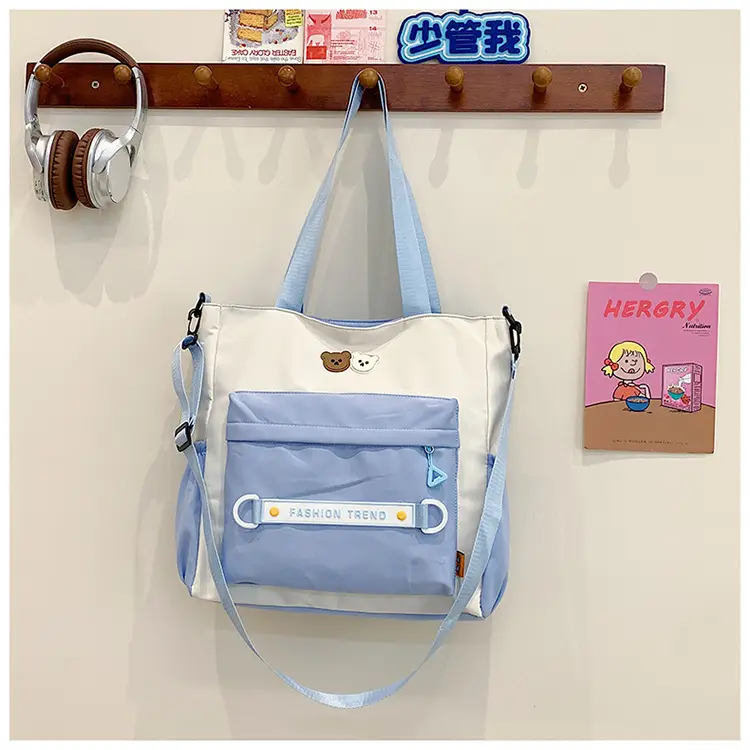 Women's Harajuku Style Shoulder Bag with Front Pocket & Adjustable Strap — feature 31