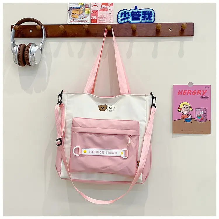 Women's Harajuku Style Shoulder Bag with Front Pocket & Adjustable Strap — feature 32