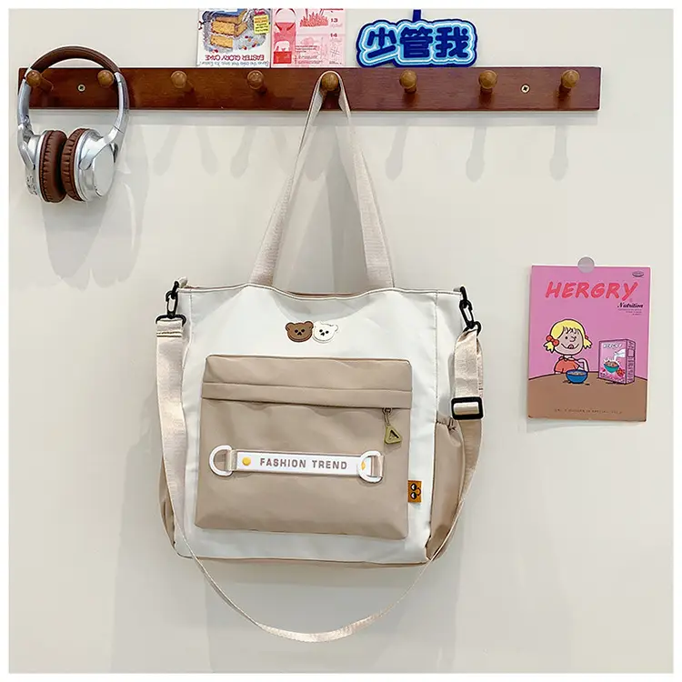Women's Harajuku Style Shoulder Bag with Front Pocket & Adjustable Strap — feature 34