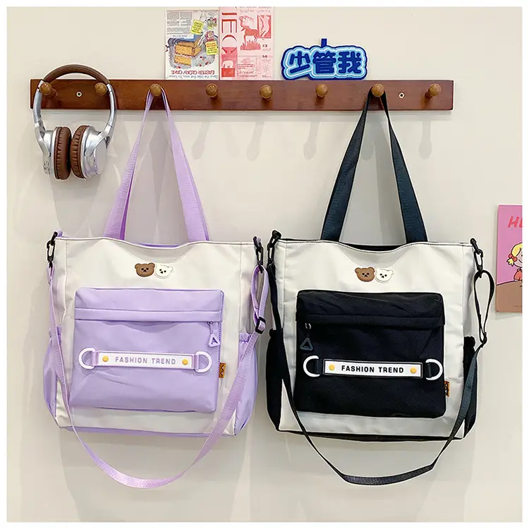 Women's Harajuku Style Shoulder Bag with Front Pocket & Adjustable Strap — feature 36