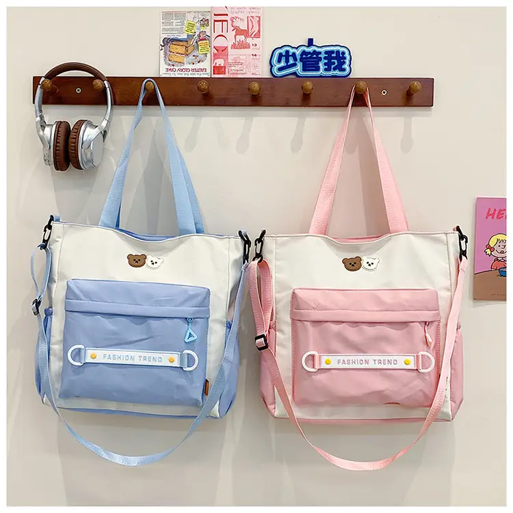 Women's Harajuku Style Shoulder Bag with Front Pocket & Adjustable Strap — feature 37