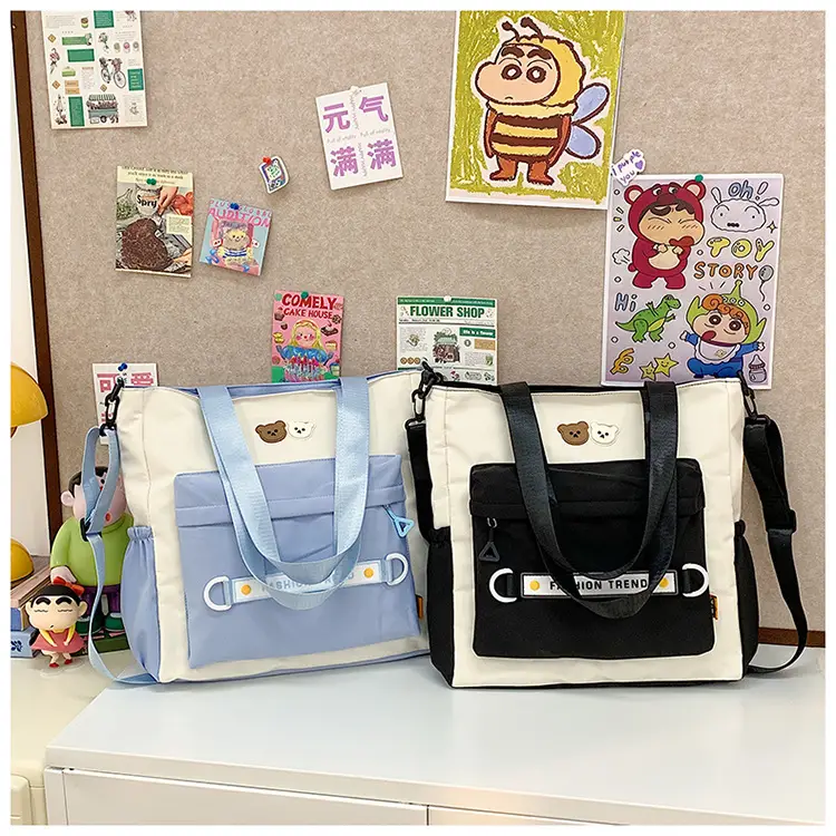 Women's Harajuku Style Shoulder Bag with Front Pocket & Adjustable Strap — feature 39