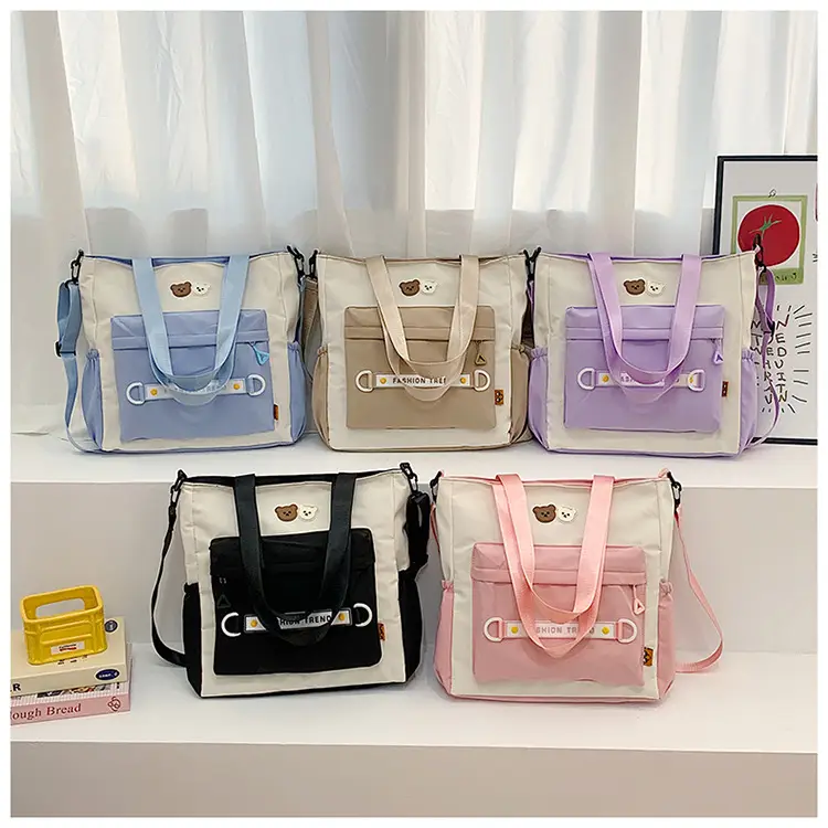 Women's Harajuku Style Shoulder Bag with Front Pocket & Adjustable Strap — feature 40