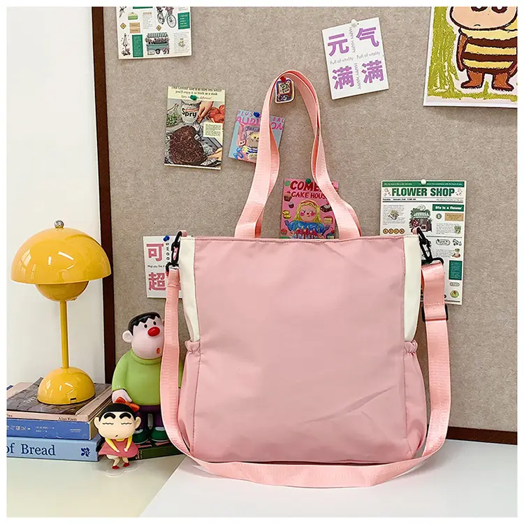 Women's Harajuku Style Shoulder Bag with Front Pocket & Adjustable Strap — feature 42