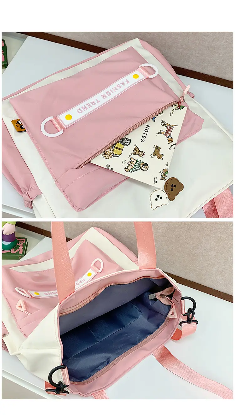 Women's Harajuku Style Shoulder Bag with Front Pocket & Adjustable Strap — feature 47