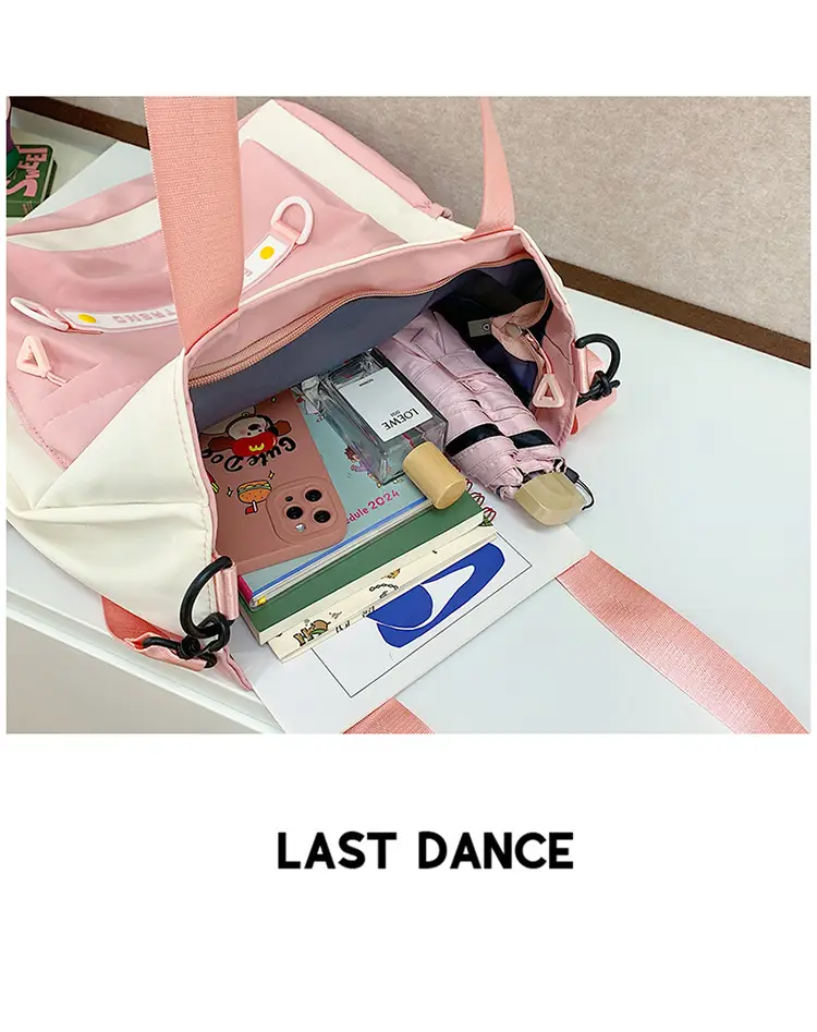 Women's Harajuku Style Shoulder Bag with Front Pocket & Adjustable Strap — feature 48