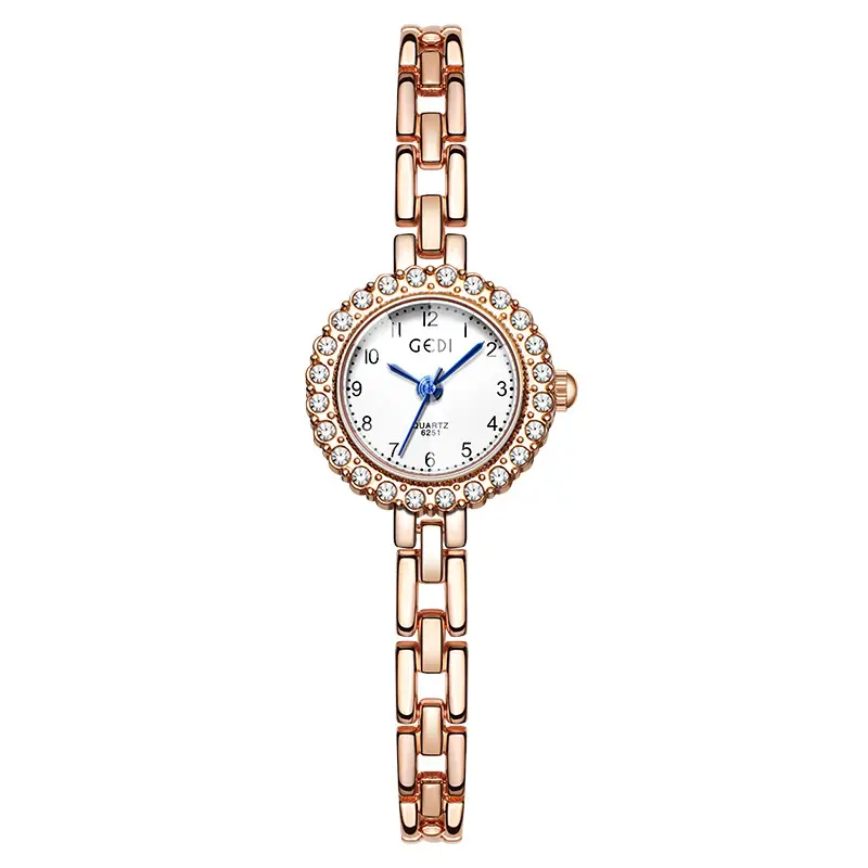 Gold Diamond Watch for Women Waterproof Quartz Bracelet