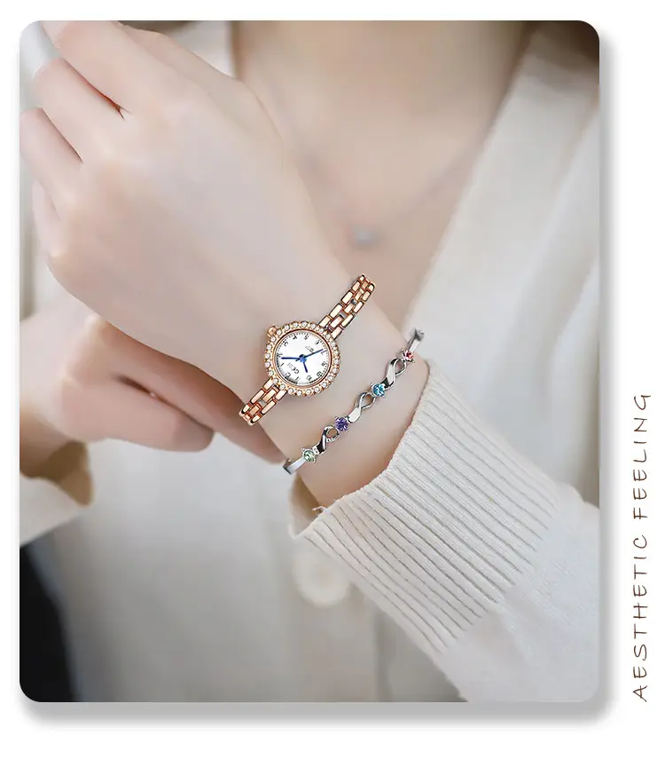 Gold Diamond Watch for Women Waterproof Quartz Bracelet — feature 10