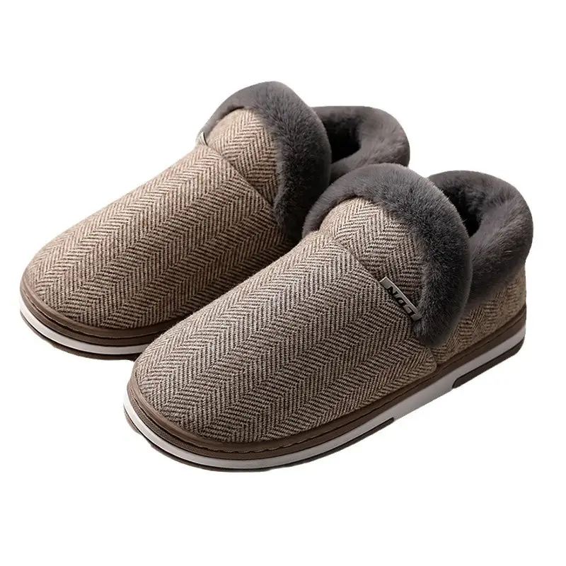 Men's Cotton Slippers Winter New Indoor Home Use Warm Thick-Soled Non-Slip Home Elderly Bag Heel Plush Cotton Shoes - Image 9